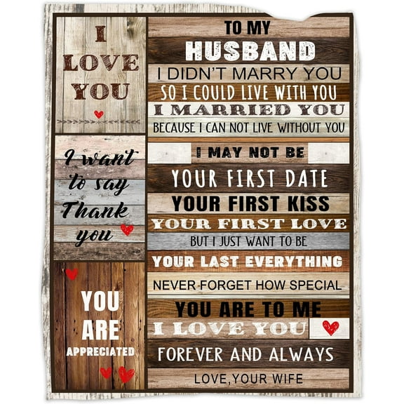for Husband, Husband Birthday Gift, Husband Blanket 50''''x60'''', Blanket for Husband Gifts from Wife Soft Cozy Flannel Throw Blanket for Husband