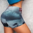 thumbnail image 4 of Vsdgher Lighthouse in a Stormy Sea print Workout Shorts for Women Seamless Soft Smooth Gym Yoga Scrunch Active Exercise Fitness Shorts, 4 of 8