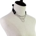 thumbnail image 5 of Collar con colgante de corazón fresco con personalidad a la moda, Collar de cadena para clavícula para mujer (negro), 5 of 5