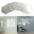 thumbnail image 6 of Hexagon Mirror Wall Stickers 12-Pack, 4.6" Acrylic Adhesive Tiles, Diy Geometric Backsplash for Bedroom, Living-Room, Dresser, Renters Friendly, No Drill, Multi-Angle Light , 12Pcs Wall Stickers, 6 of 8