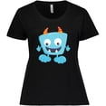 thumbnail image 3 of Inktastic Cute Monster, Blue Monster, Funny Monster, Horns Women's Plus Size T-Shirt, 3 of 5