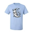 thumbnail image 2 of Wild Bobby Crescent Moon Astrology Puff Print Fashion Men's Tee, Light Blue, Large, 2 of 6