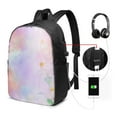 thumbnail image 3 of YFYANG 17" Laptop Backpack, Dream Pink Flowers Fashion Travel Work Backpack with USB and Headphone Cable Interface for Men and Women, 3 of 8