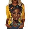 thumbnail image 2 of Wancir Happy Kwanzaa Shirts for Women 3/4 Sleeve African American Celebration Tops Pride Black Queen Seven Principles Tshirt, 2 of 5