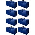 thumbnail image 1 of Paq. 8 Bolsas de Mudanza Extra Grd. c/Correas Moch. p/ Familias - Asas y Crem. Fuertes, Bolsas Ahorr. Espacio, Se Pliegan, Alter. Cajas (Set 8, Azul), 1 of 3