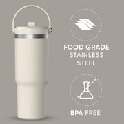 Hydrapeak Nomad 32 oz Tumbler with Handle and Straw Lid, Leakproof, Double Insulated, 32oz Cup Stainless Steel (Stone)