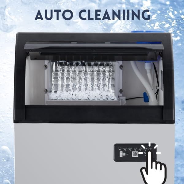 Commercial Stainless Steel Under Counter Ice Maker Machine with Digital Display, Large Capacity Bin, Suitable for Bar, Restaurant, Office, and Home Use
