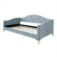 thumbnail image 5 of Castle Place Modern Camelback Silhouette Upholstered Tufted Twin Daybed, Light Blue, 5 of 8