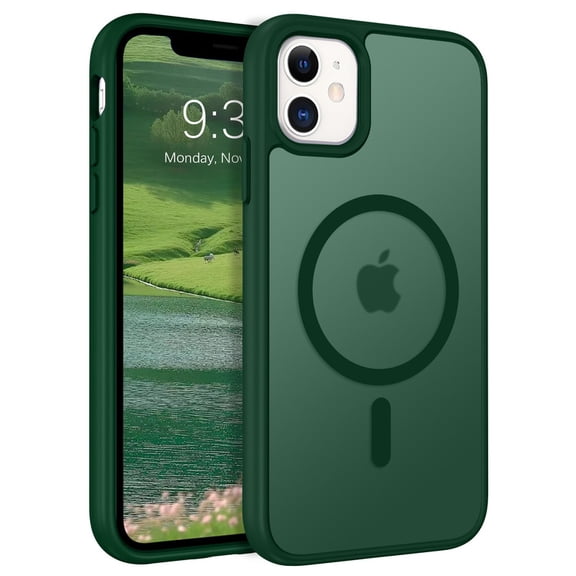 for iPhone 11/XR Case Super Magnetic [Compatible with MagSafe] TPU Protective Translucent Matte Smooth, phone case for iPhone 11/XR, Green