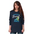 thumbnail image 3 of Smurfette Resting Beach Face Smurfs Women's Long Sleeve T Shirt Brisco Brands S, 3 of 6