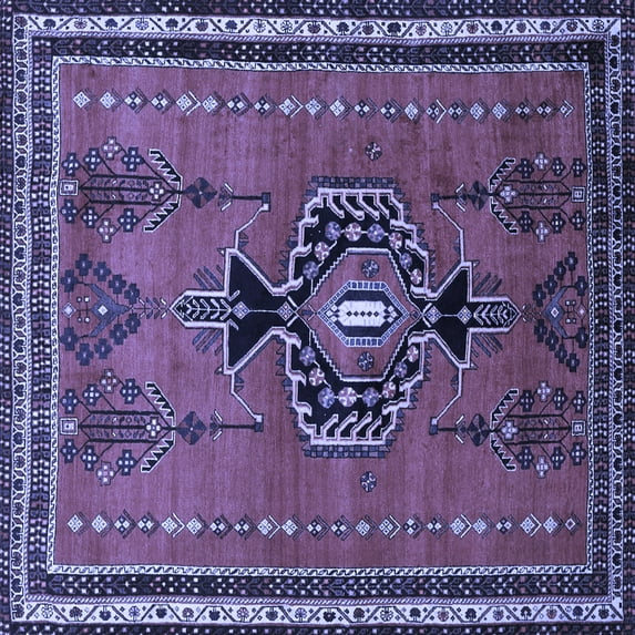 Ahgly Company Indoor Square Persian Blue Traditional Area Rugs, 5' Square