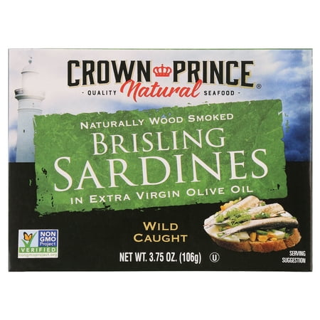 Crown Prince Natural Brisling Sardines in Extra Virgin Olive Oil, 3.75 oz Can