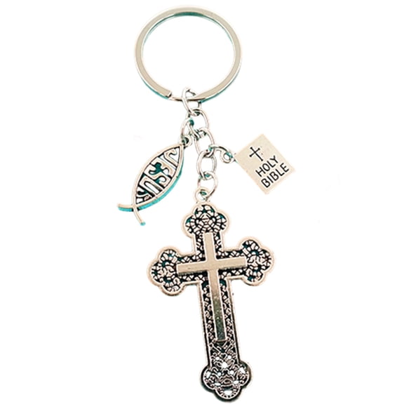 TOOLGOOD Christian Cross Keychain Inspirational Key Chains Bible Verse JesusKeychains Faith Religious Baptism Gifts for Her Him, A