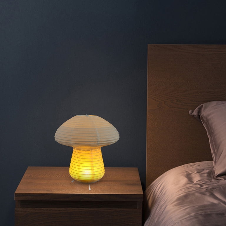 Paper Report On Table Milisten Foldable Cute Mushroom Paper Table Lamp with Warm Light, White ...