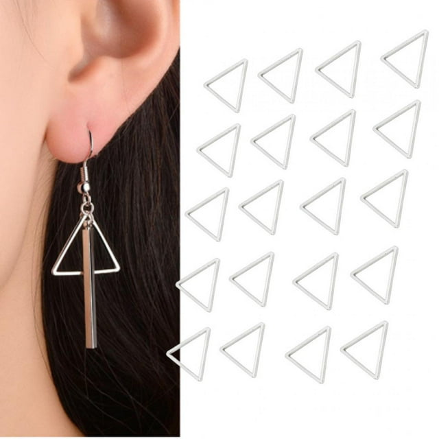 20 piezas colgante hueco geométrico, joyería artesanal DIY, accesorios para hacer pendientes (triángulos de 15mm)