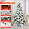 thumbnail image 2 of Tcbosik 5ft Snow Flocked Artificial Christmas Tree with Hinged Branches, Unlit Xmas Tree with Metal Stand for Holiday Decoration, Snowy Green, 2 of 7