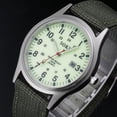 thumbnail image 4 of Reloj de cuarzo para hombre, reloj militar para hombre con fecha, de lona, de acero inoxidable, deportivo, de cuarzo, color blanco., 4 of 5