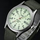 thumbnail image 4 of Reloj de cuarzo para hombre, reloj militar para hombre con fecha, de lona, de acero inoxidable, deportivo, de cuarzo, color blanco., 4 of 5