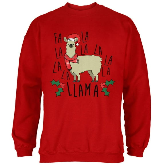 Christmas Fa La Llama Mens Sweatshirt Red LG