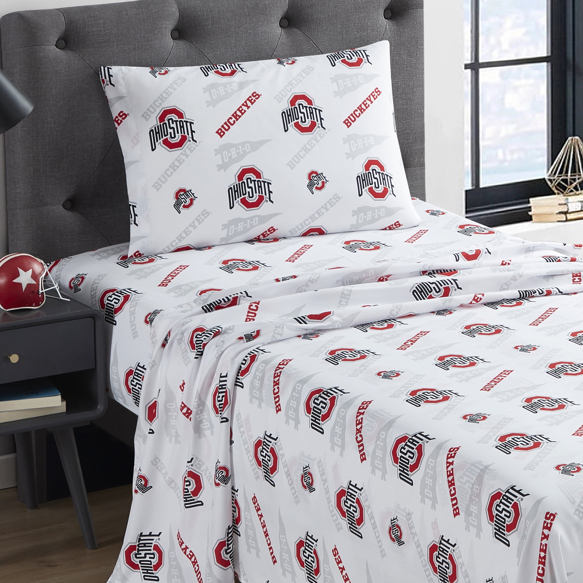 NCAA Officially Licensed Ohio State Buckeyes Microfiber Bed Sheet Set - Full