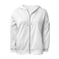 thumbnail image 5 of Zip Up Jacket, Yigetop Jacket Women's Zip Hoodie Lightweight Jacket with Hood Elegant Plain Jacket with Pockets Loose College Jacket Cotton Sports Jacket Womens Hoodies White 2XL, 5 of 5