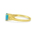 thumbnail image 4 of 10k Yellow Gold Oval Blue Topaz And Diamond Ring, 4 of 6