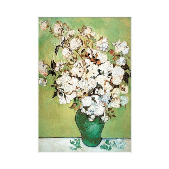 Vincent Van Gogh Vase avec Roses Monté Impression