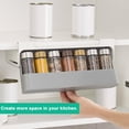 thumbnail image 3 of SHAR No Drilling Kitchen Spice Rack Kitchen Spice Rack Kitchen Spice Storage Multipurpose Spice Rack Under Shelf Spice Rack with 6 Spice Jars for Cabinets, Refrigerators, 3 of 5
