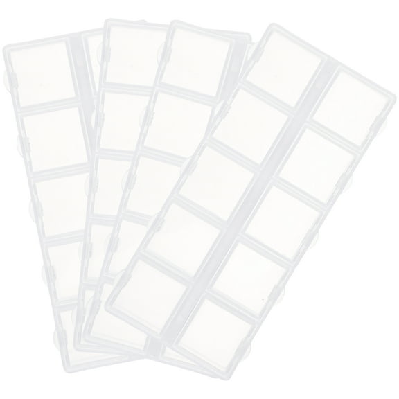 4Pcs Small Divided Jewelry Box for Storage White Plastic Bead Earring Organizer with Compartments