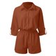 thumbnail image 3 of MKLEKYY Pijama Corto Para Mujer, Conjunto De Chándal Informal, Camisa De Manga Corta Con Botones, Pantalones Cortos Con Cordón Y Bolsillos, Conjunto De 2 Piezas, 3 of 4