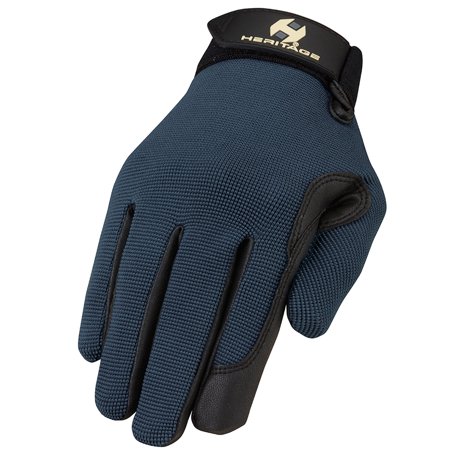 UPC: 0797698314365 | 49HE Size 05 Heritage Performance Superior Fit Comfort Horse Riding Glove Steel Blue