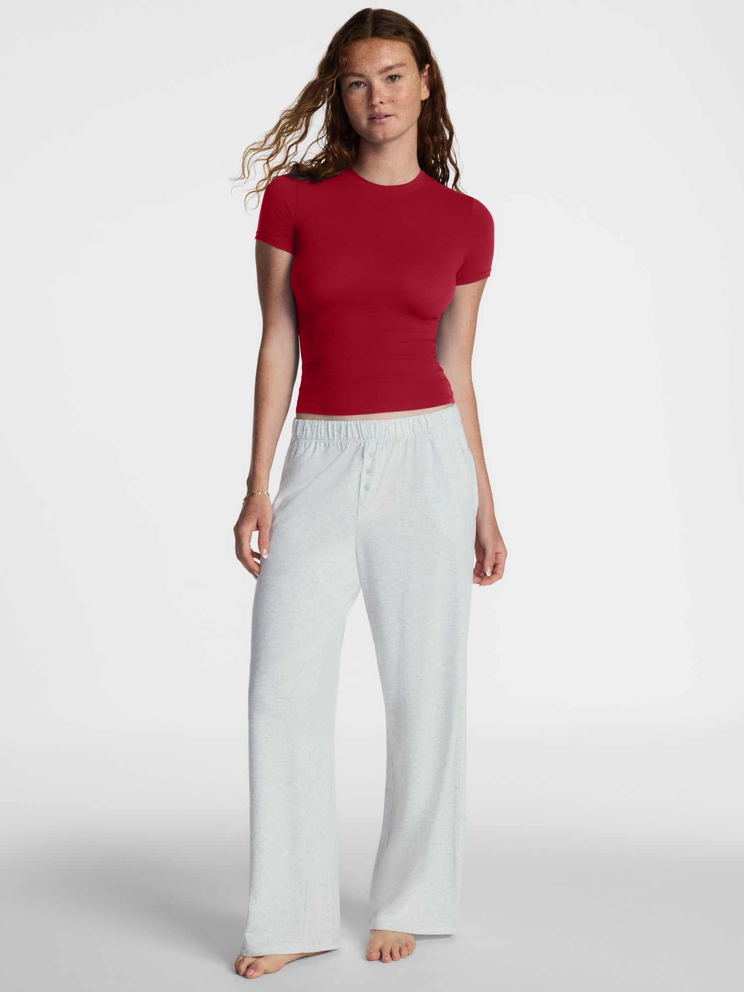 No Boundaries Fit Stretch Tee with Short Sleeves, Women's XS-XXXL
