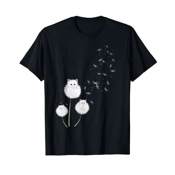 Cat Dandelion Flower T shirt Cat Lover Gifts