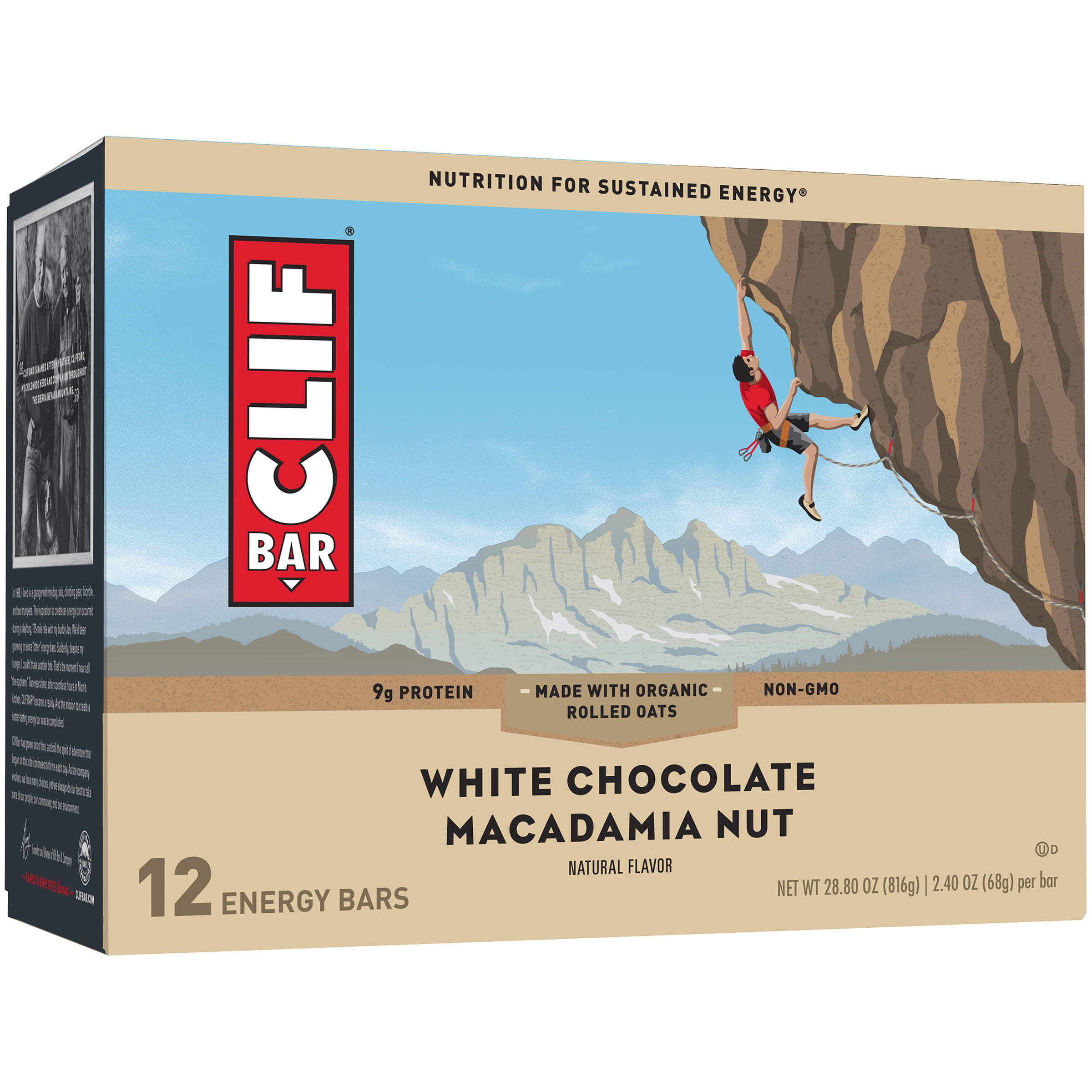 Clif Bar, White Chocolate Macadamia Nut, 12 Energy Bars, 2.4 Oz each