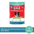 thumbnail image 2 of (5 Pack) Milk-Bone Brushing Chews Daily Dental Dog Treats, Fresh Breath, Small-Medium, 7.1 oz, 9 Bones Per Bag, 2 of 9