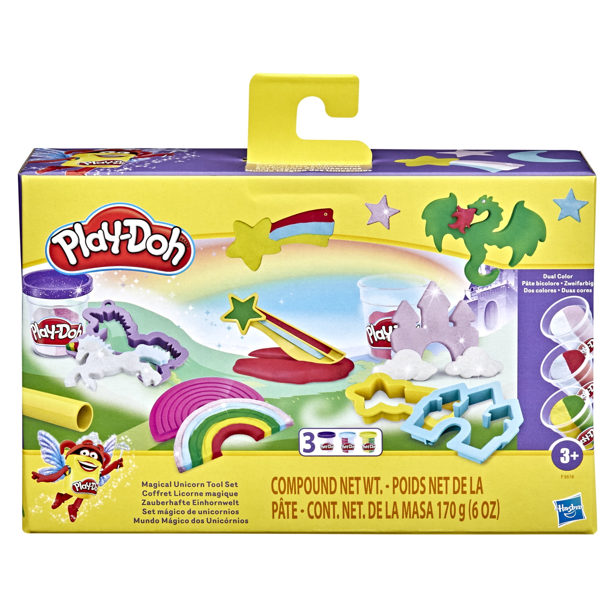 Play-Doh Magical Unicorn Tool Set for Kids 3 Years and Up with 3 Cans