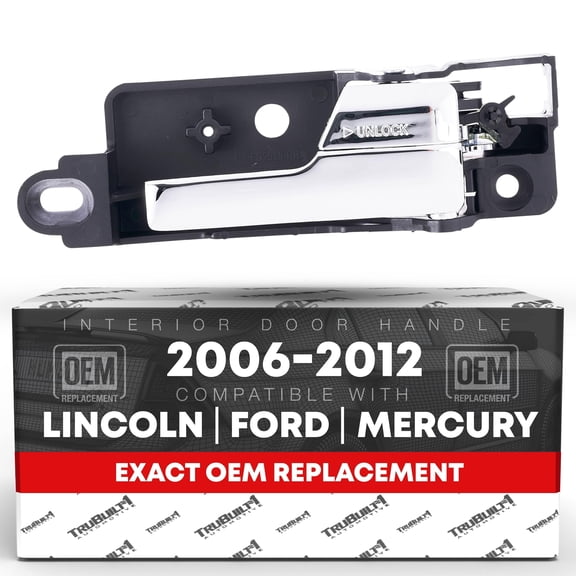 Interior Rear Passenger Door Handle Replacement - Compatible with 2006-2012 Ford Fusion; 06-11 Mercury Milan; 06-12 Lincoln MKZ - All Chrome, Plastic - OEM BE5Z5422600A, BE5Z5422600C, 81703