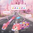 thumbnail image 2 of HYPERLIVING Car Toys for Toddler Girl Unicorn Truck Foldable Race Track with Light & Sound Friction Power Princess Car Birthday Gift for Kid, 2 of 7