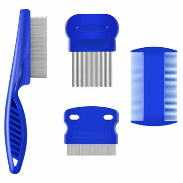 BRILLIRARE 4 Pack Dog Combs, Stainless Steel Cat Grooming Kit, Pet Tear Stain Flea Remover