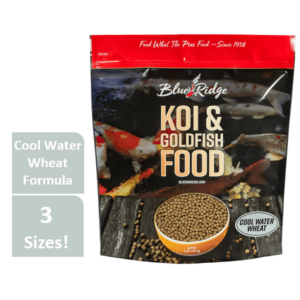 Blue Ridge Cool Water Wheat Formula Koi & Goldfish Fish Food Pellets, 5 lb