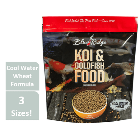 Blue Ridge Cool Water Wheat Formula Koi & Goldfish Fish Food Pellets, 5 (Best Water For Goldfish)