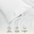 thumbnail image 6 of Lux Decor Rayon from Bamboo Blend Sheets Set - 4 Piece Deep Pocket Bed Sheets Set - California King, White, 6 of 9