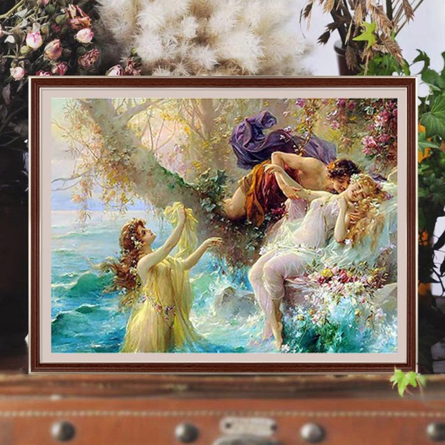 Cuadros Decorativos Kit de pintura por números DIY Retro mano aceite arte imagen artesanía hogar pared decoración (H1403) Wdftyju embutido en tela