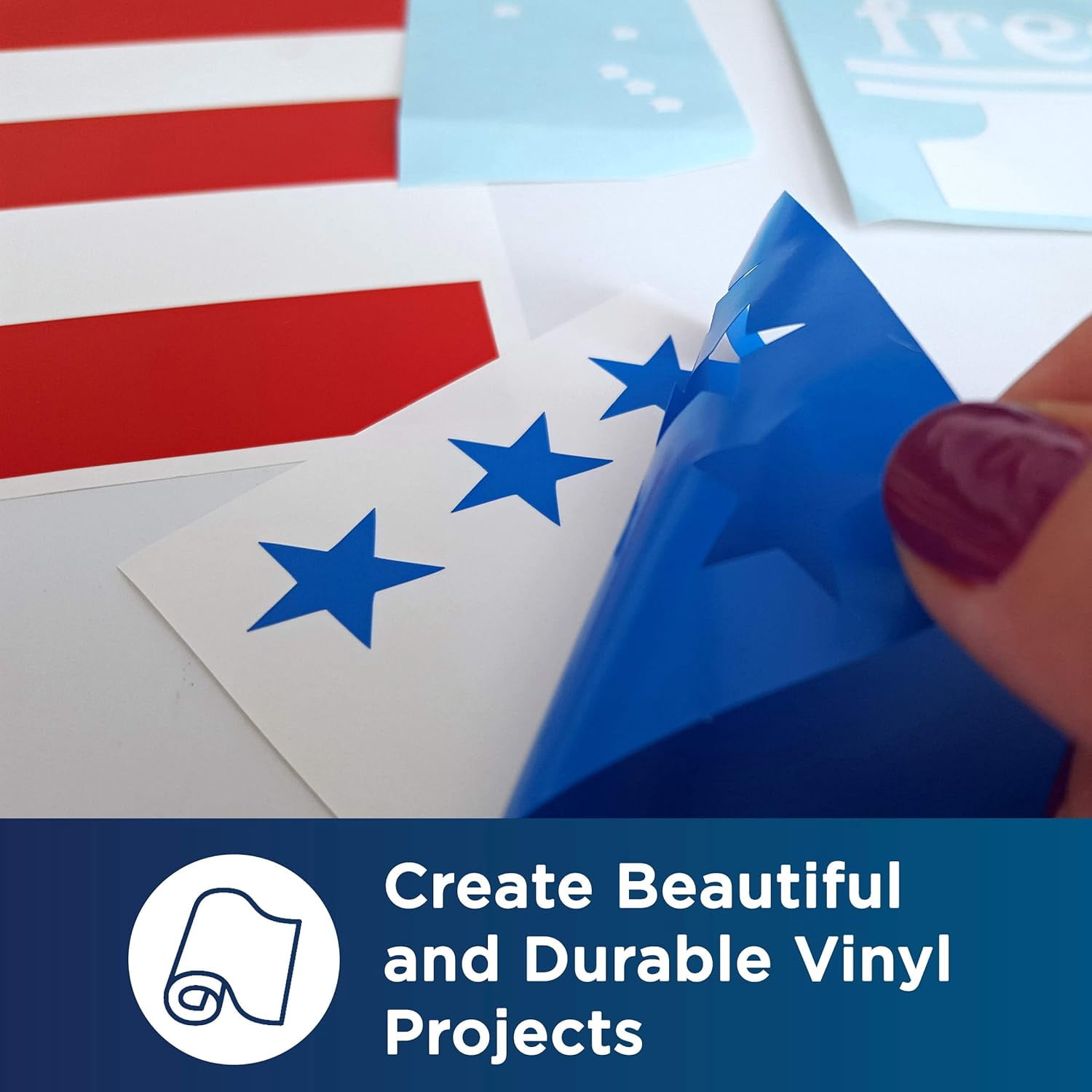 Brother ScanNCut Vinyl Transfer Tape with Grid CAVINYLTPG, 12" x 6' Roll, and Adhesive Craft Vinyl Multipack CAVINYLMP, 10 Sheets 12" x 12"