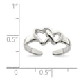 thumbnail image 2 of White Sterling Silver Ring Band Toe Solid Heart, 2 of 2