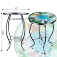 thumbnail image 3 of Mosaic Patio Side Table Outdoor Accent Table Bistro Coffee Table Plant End Table Small Porch Table Indoor Round Glass Balcony Hummingbird Plant Table Stands, 3 of 8