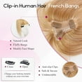 thumbnail image 4 of EMMOR Clip in Bangs, 100% Human Hair Bangs with 3 Non-slip Clips, 360 ° Cover Top HairPieces with 5 inch Wispy Fringes for enhancing Women's Facial Features(Ombre Ash Blonde), 4 of 10
