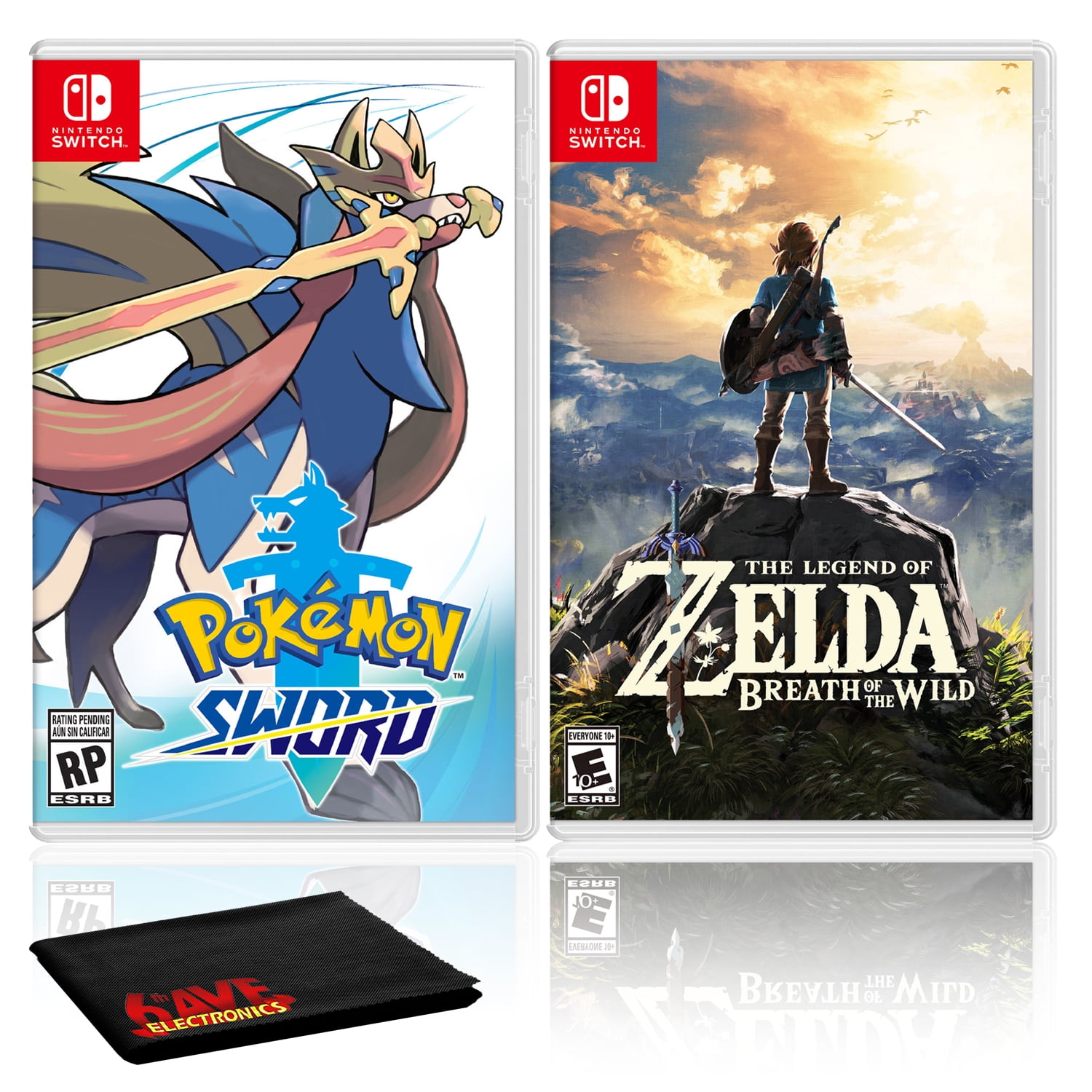 Nintendo Pokemon Sword Bundle With The Legend Of Zelda Breath Of The Wild Walmart Com