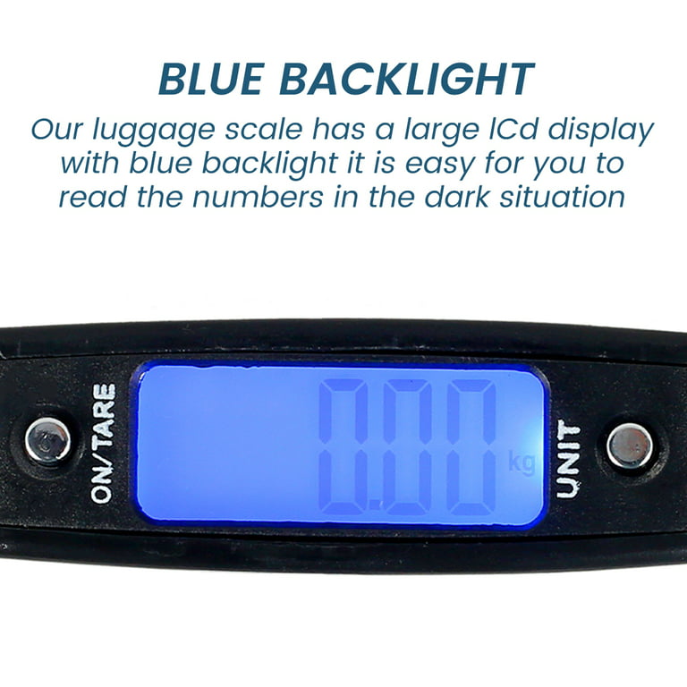 110 Pounds LCD Digital Hanging Luggage 50kg Backlit Scales for Travel Luggage  Suitcase Portable Handheld Electronic Weight Tool