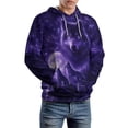 thumbnail image 3 of LAOLIUSN Men’s 3D Wolf Hoodie All Over Print Pullover Hooded Sweatshirt, Galaxy Moon Wolf Pack Graphic, Soft Stretch Polyester Spandex, S-4XL, 3 of 7